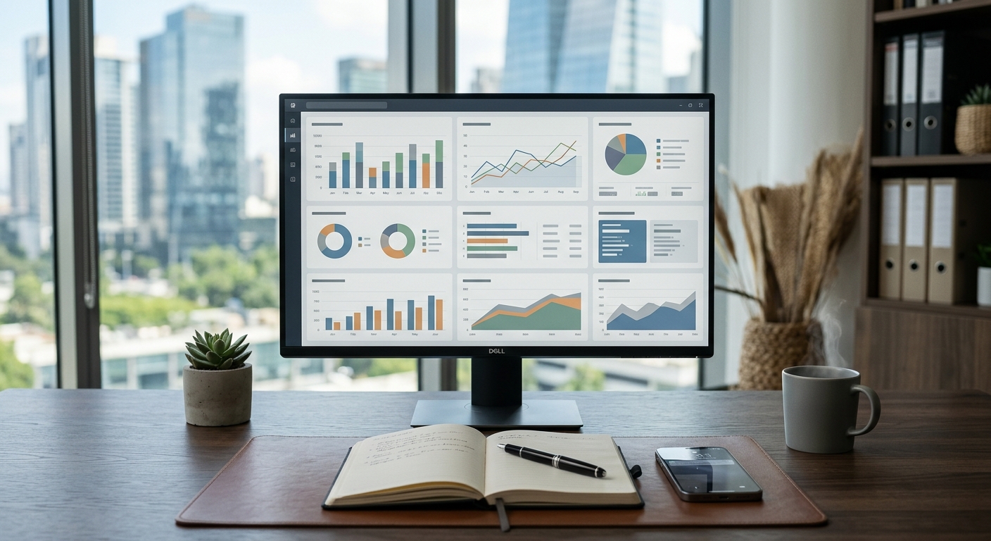 Premium dashboard planning workspace representing business intelligence